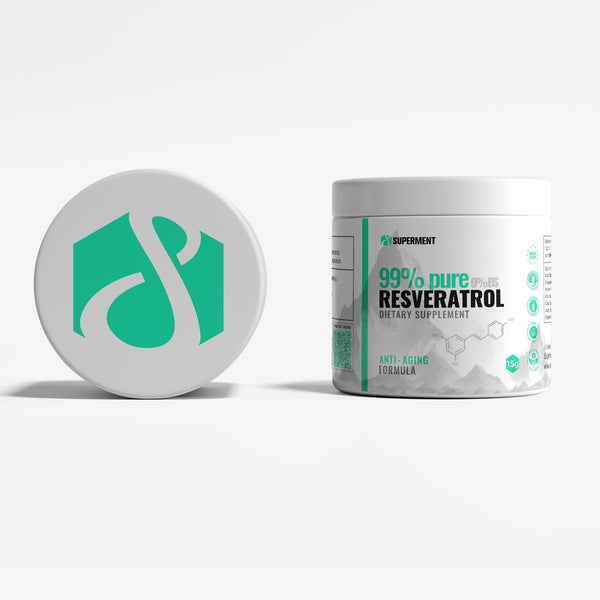 Na slici je resveratrol suplement od brenda SUPERMENT, jedini čisti resveratrol na tržištu sa DER 100:1