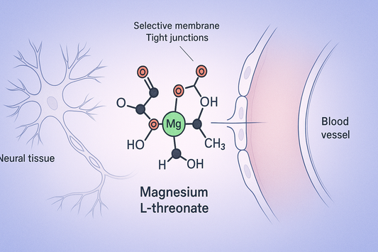 Na ovoj slici se nalazi molekul magnezijum l treonatata koji prolazi kroz krvno moždanu barijeru.