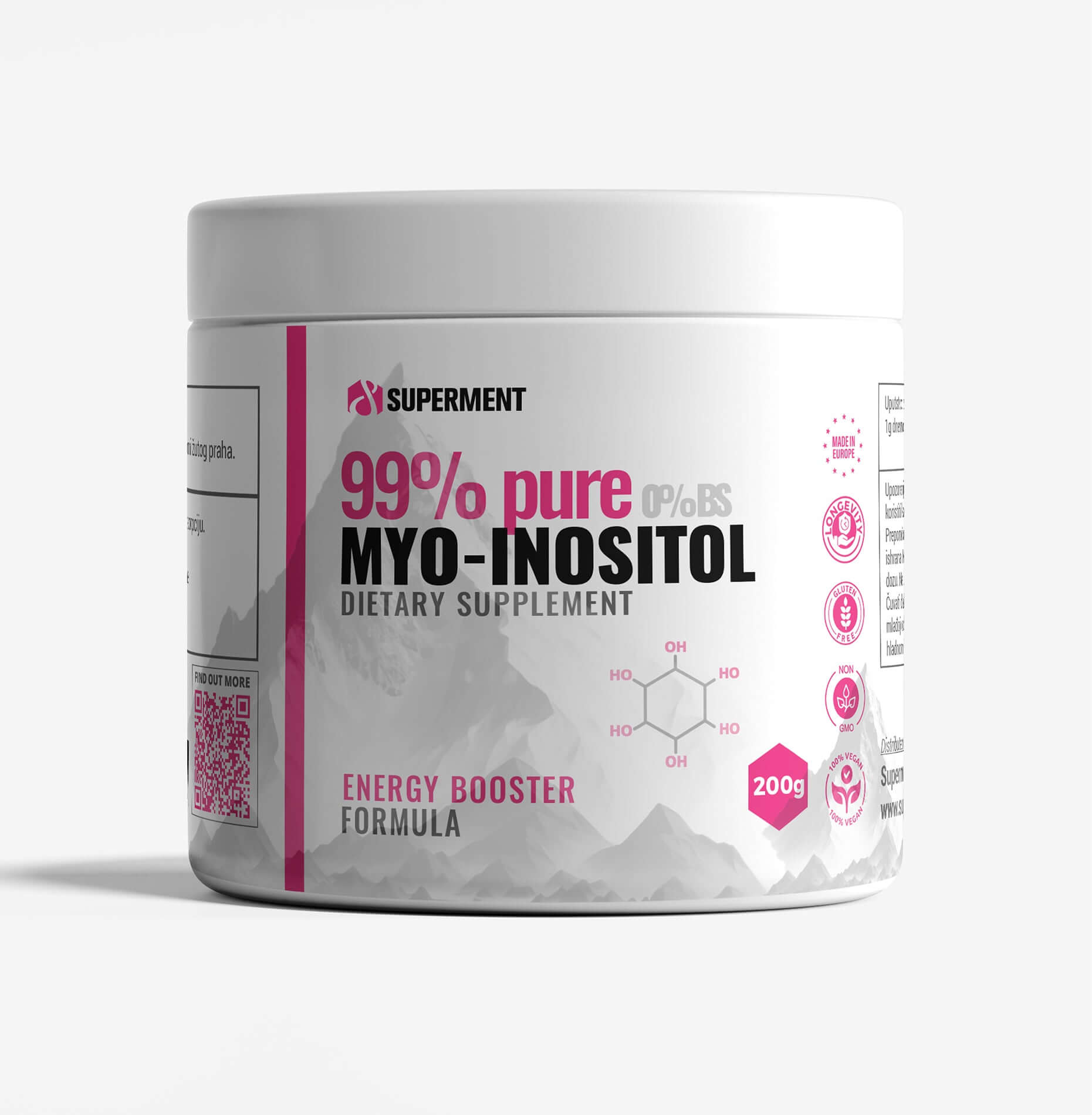 Myo-Inositol (Mio-inozitol) čist prah 200g | SUPERMENT® – Superment