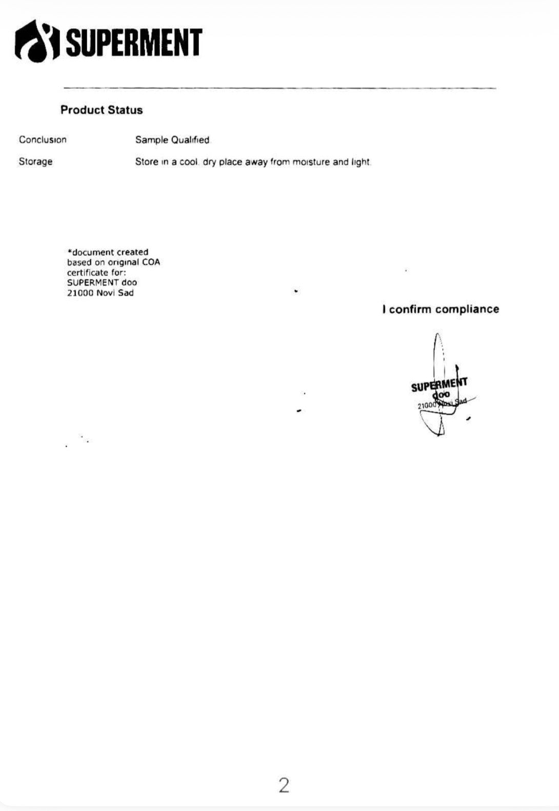 CoA za Apigenin lab tested labarotorijski testiran 