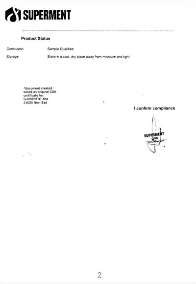 CoA za Apigenin lab tested labarotorijski testiran 