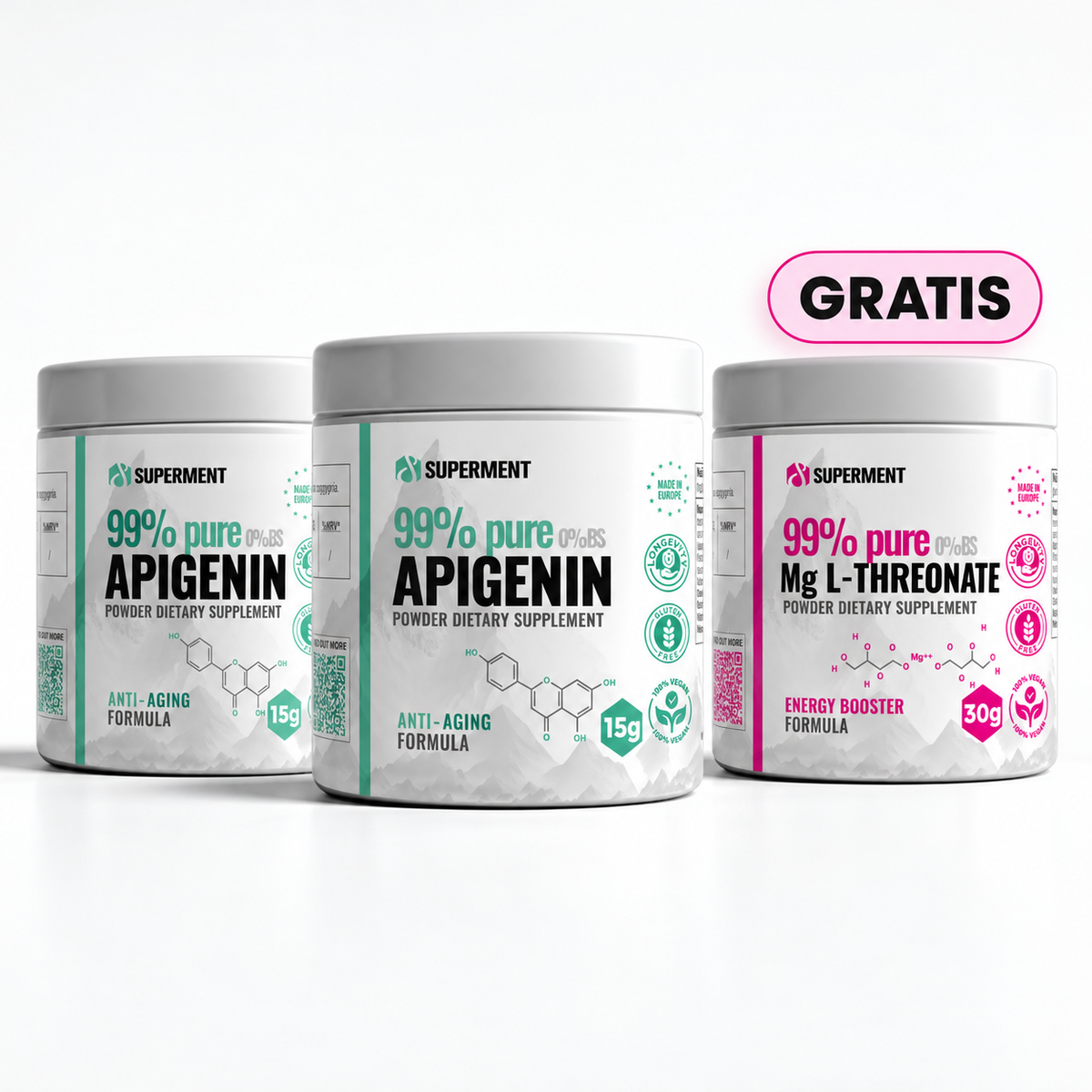 Apigenin 2x15g + Magnezijum treonat 30g PAKET