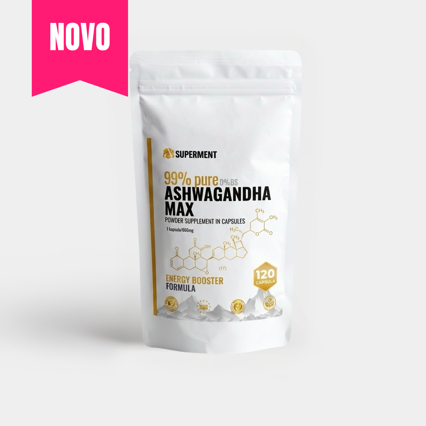 Ashwagandha MAX 120x kapsula 666mg  | SUPERMENT®