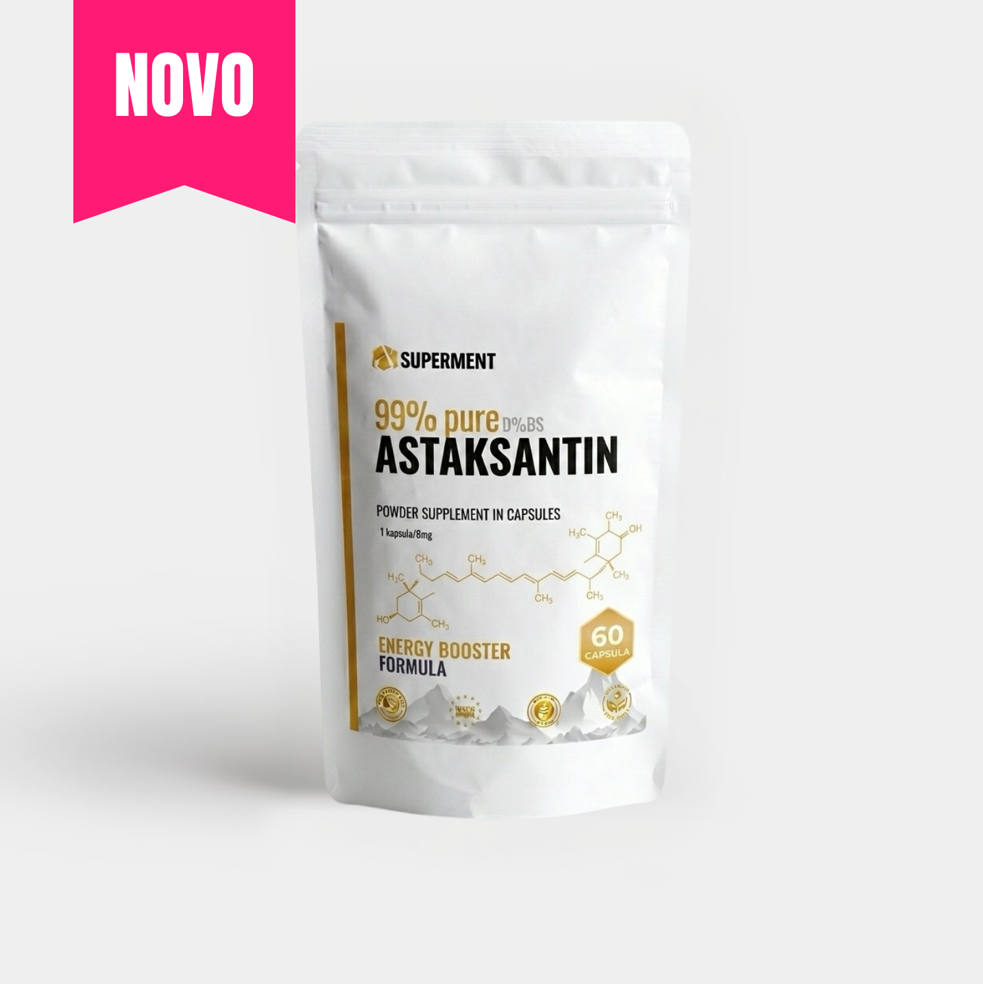 Astaksantin (alga) 60x kapsula 8mg 100% prirodan | SUPERMENT®