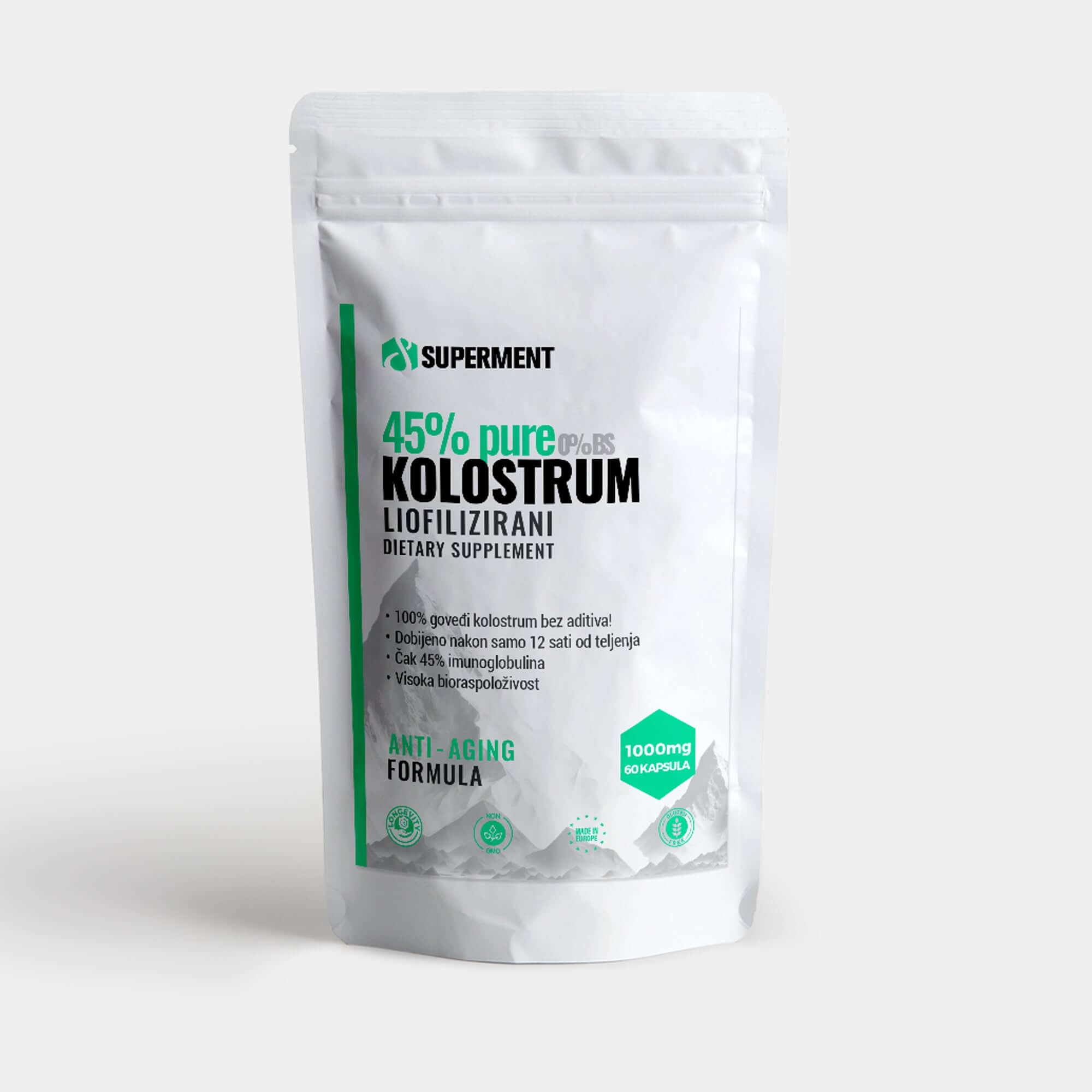 Kolostrum 45% IG 1000mg Liofiliziran