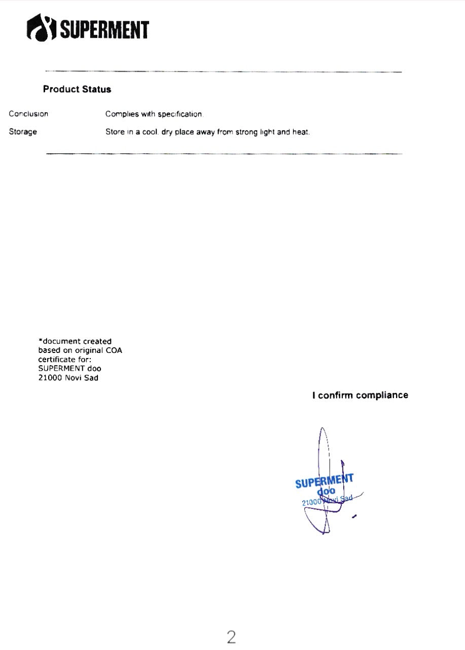 Luteolina CoA Lab Tested Labaratorija rezultaty certifikat