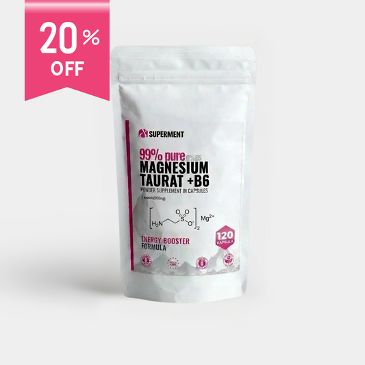 Magnezijum Taurat + vitamin B6 (P5P) 120x kapsula 900mg | SUPERMENT®