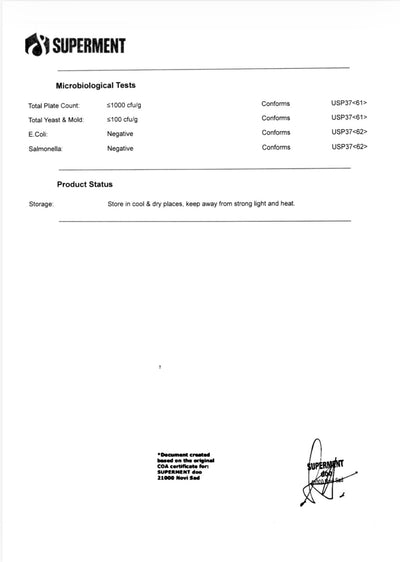 Certifikat Analiza Piskavica CoA
