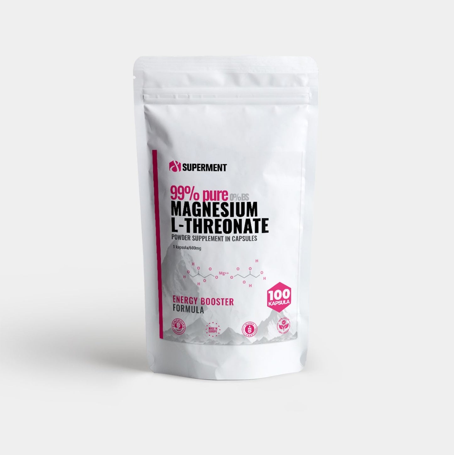 Magnesium Threonate Magnezijum treonat kapsule pakovanje from front and back