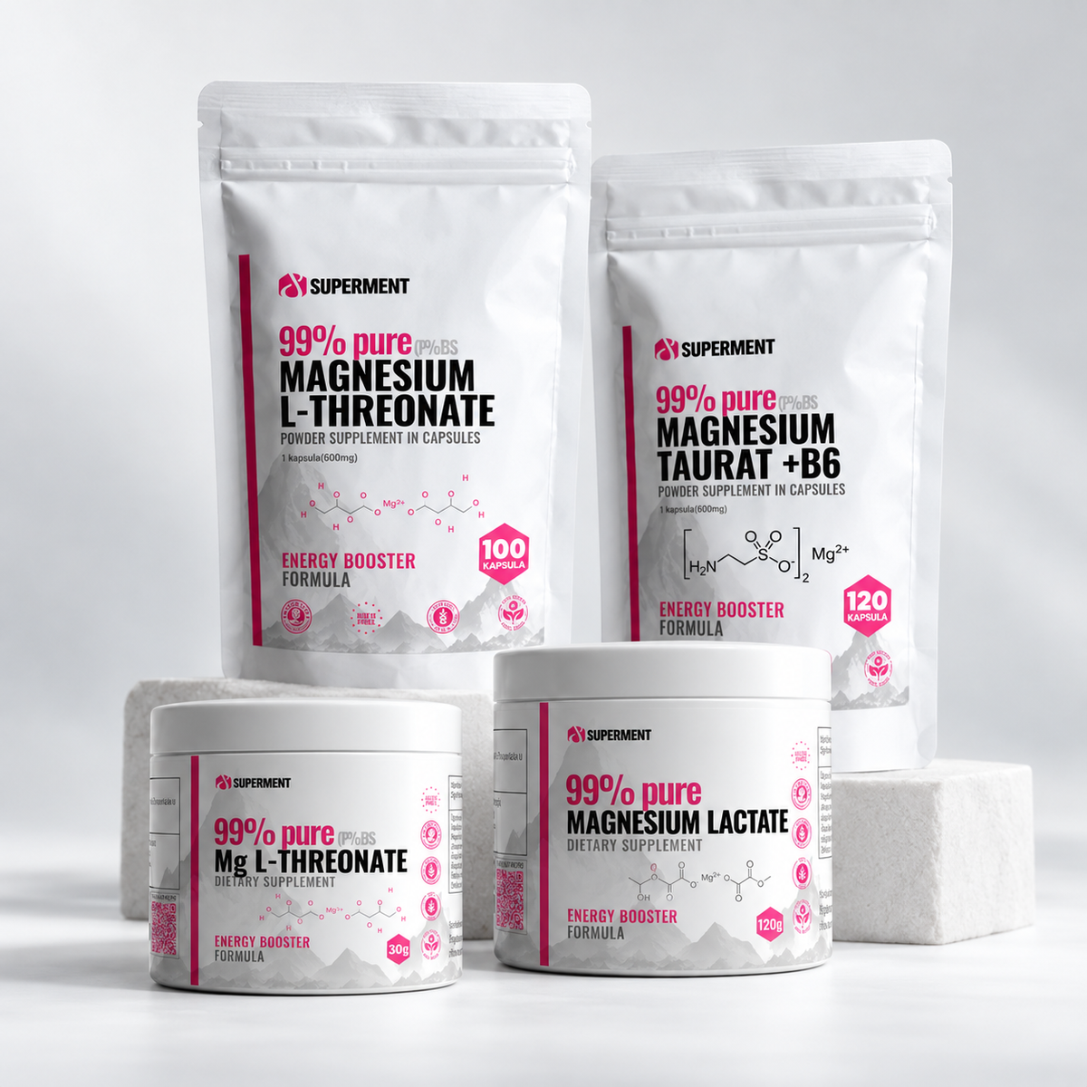 Magnezijum 4u1 PAKET: Treonat, Citrat, Taurat, Laktat