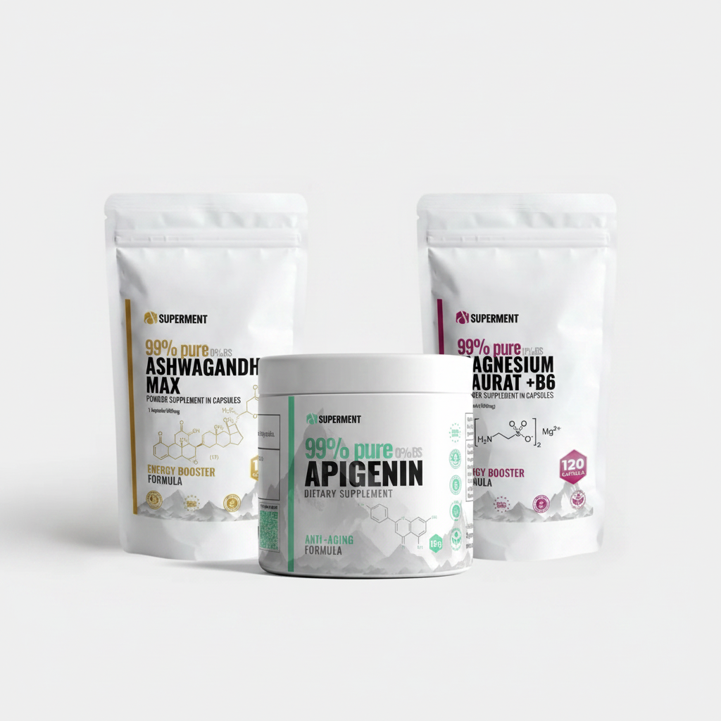 Ashwagandha Max + Apigenin + Magnesium Taurat +B6 Bundle
